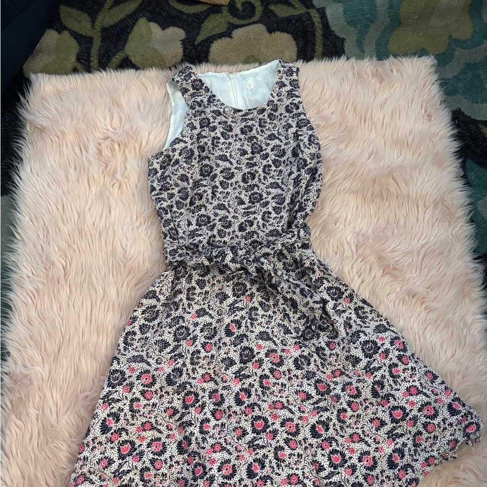 GAP Black and Pink Floral Midi Dress